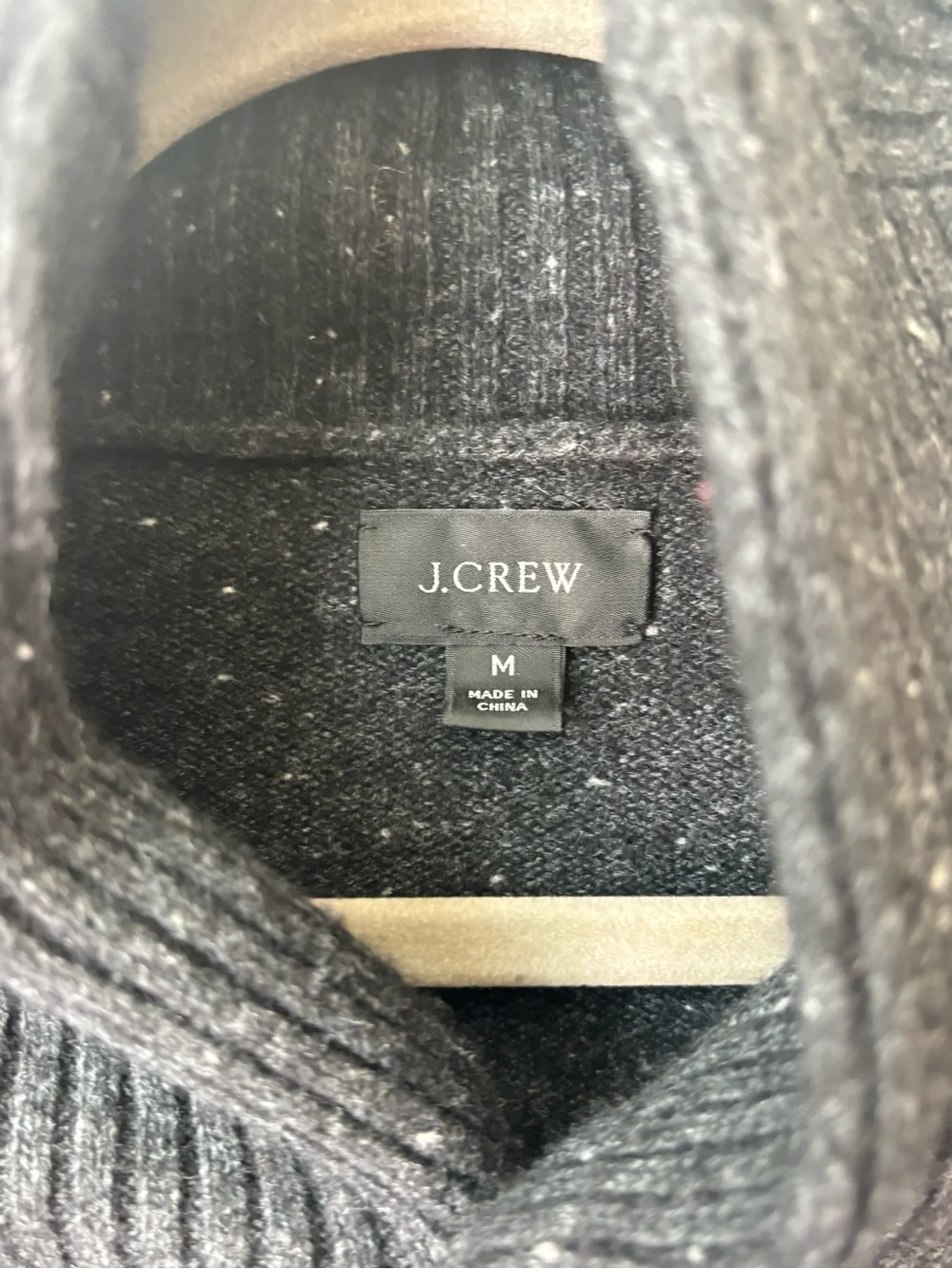 J. Crew Men’s Rugged Merino Donegal Shawl Collar Cardigan Gray size M charcoal